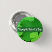 St. Patrick's Day Grüne Shamrocks und Kleeblätter Button (Vorne & Hinten)