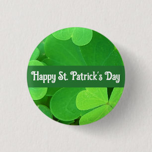 St. Patrick's Day Grüne Shamrocks und Kleeblätter Button
