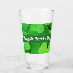 St. Patrick's Day Grüne Shamrocks und Kleeblätter Glas