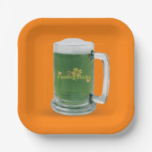 St. Patricks Day Grüner Bier  Pappteller
