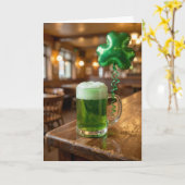 St. Patrick's Day Grüner Bier und Ballon Karte (Gelbe Blume)