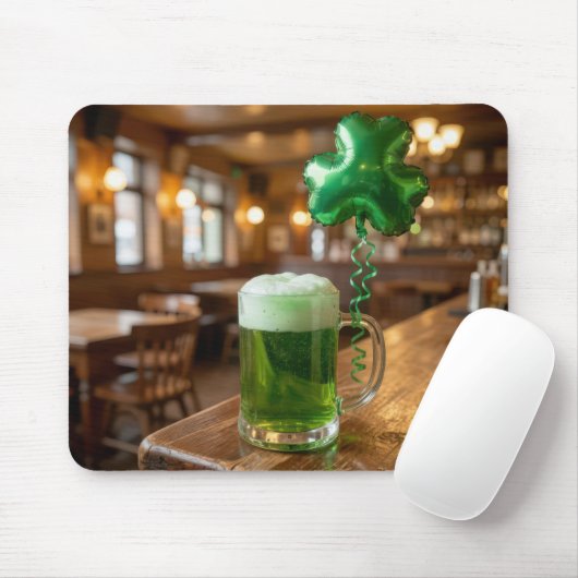 St. Patrick's Day Grüner Bier und Luftballon Mousepad (Mit Mouse)