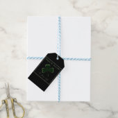 St. Patrick's Day, grüner Glitzer Klee Geschenkanhänger (Mit Garn)