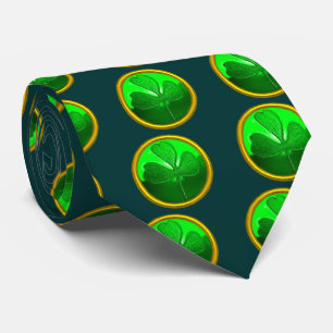 ST. PATRICK'S DAY GRÜNER SHAMROCK-EDELSTEIN SCHMUC KRAWATTE