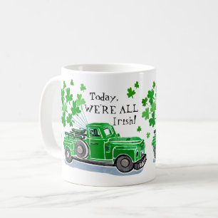 St. Patrick's Day Grüner Vintage-LKW mit Namen Kaffeetasse