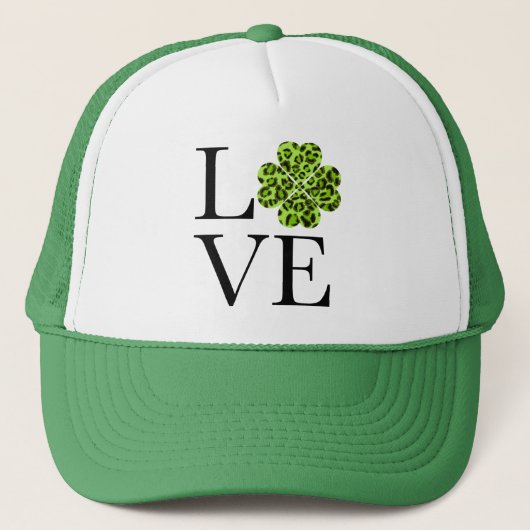 St. Patrick's Day | Grünes Gepard Kleeblatt Truckerkappe (Vorderseite)