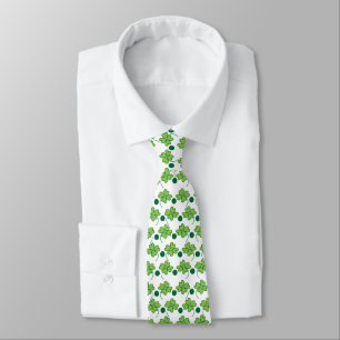 St Patricks Day Grünes vierblättriges Kleeblatt Krawatte