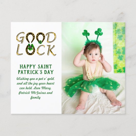 St Patrick's Day Gruß FOTO Cards BUDGET (Vorderseite)
