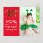 St Patrick's Day Gruß FOTO Cards BUDGET (Rückseite)