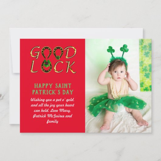 St Patrick's Day Gruß FOTO Cards BUDGET (Vorderseite)