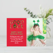 St Patrick's Day Gruß FOTO Cards BUDGET (Stehend Vorderseite)