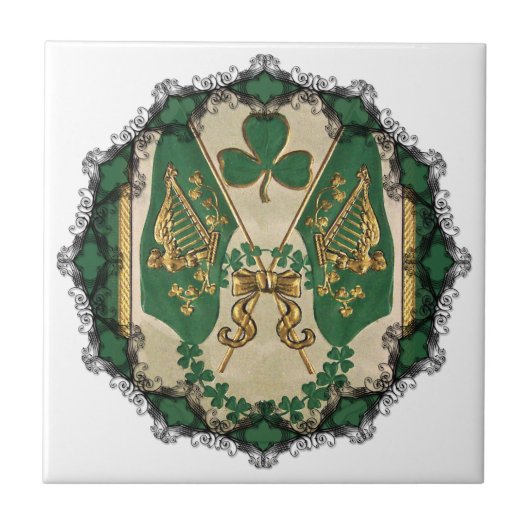 St Patricks Day Gruß Tile Fliese (Vorderseite)