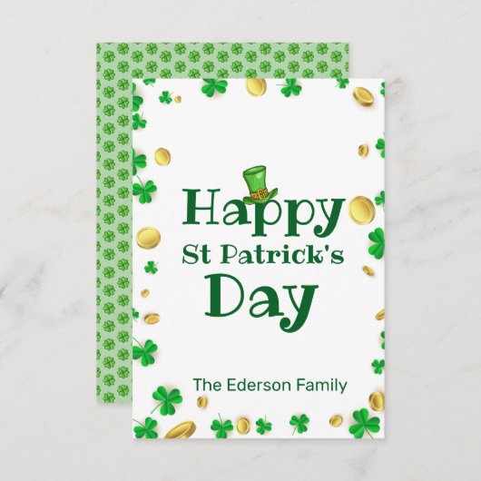 St. Patrick's Day Grußkarte Einladung (Vorne/Hinten)