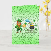 St. Patrick's Day Grußkarte Leprechaun Karte (Gelbe Blume)