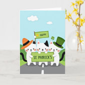 St. Patricks Day Grußkarte mit Katzen Karte (Gelbe Blume)