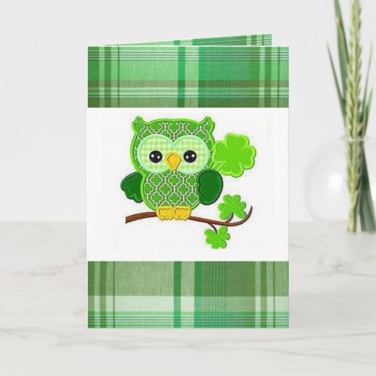 St. Patrick's Day Grußkarte Owl Karte (Vorderseite)