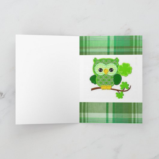 St. Patrick's Day Grußkarte Owl Karte (Innenseite)