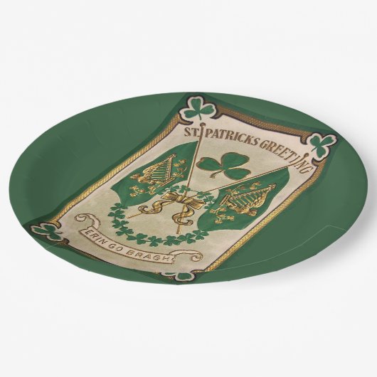 St. Patricks Day Grußpapierplatte Pappteller (Schrägansicht)