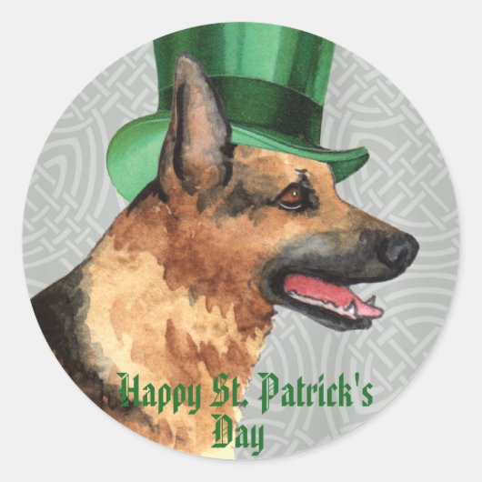 St. Patrick's Day GSD Runder Aufkleber (Vorderseite)