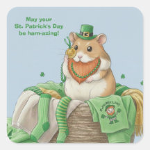 St. Patrick's Day Hamster Aufkleber