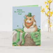 St. Patrick's Day Hamster Greeting Card Karte (Gelbe Blume)