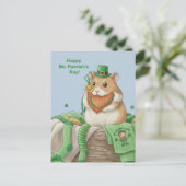 St. Patrick's Day Hamster Postkarte (Stehend Vorderseite)