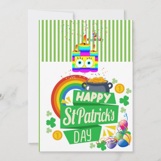 St. Patrick's Day Happy Birthday Einladung (Vorderseite)