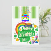 St. Patrick's Day Happy Birthday Einladung (Stehend Vorderseite)