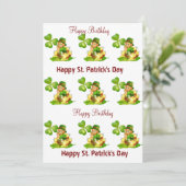 St. Patrick's Day Happy Birthday Einladung (Stehend Vorderseite)