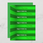 St. Patrick's Day Happy Birthday Einladung (Vorne/Hinten)