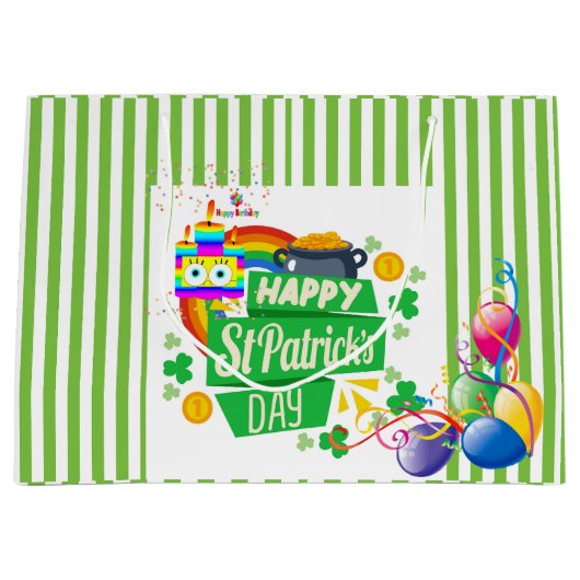 St. Patrick's Day Happy Birthday Geschenktasche Große Geschenktüte (Vorderseite)
