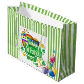 St. Patrick's Day Happy Birthday Geschenktasche Große Geschenktüte (Vorderseite Schrägansicht)
