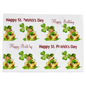 St. Patrick's Day Happy Birthday Geschenktasche Große Geschenktüte (Rückseite)