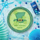 St. Patrick's Day Happy Birthday Name Personalisie Pappteller (Party)