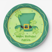 St. Patrick's Day Happy Birthday Name Personalisie Pappteller (Vorderseite)