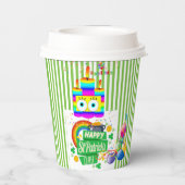St. Patrick's Day Happy Birthday Paper Cup Pappbecher (Rückseite)