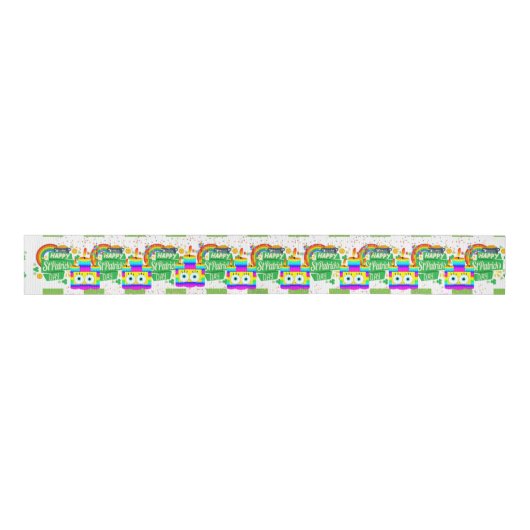 St. Patrick's Day Happy Birthday Ribbon Ripsband (Vorderseite)