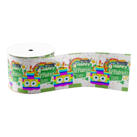 St. Patrick's Day Happy Birthday Ribbon Ripsband (Spule)