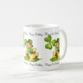 St. Patrick's Day Happy Birthday Tasse (VorderseiteRechts)