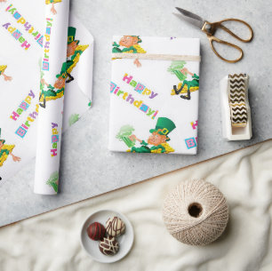 St. Patrick's Day Happy Birthday Wrapping Paper Geschenkpapier