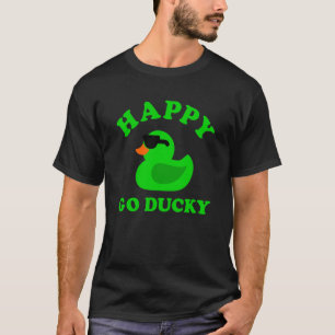 St Patricks Day Happy Go Ducky Sonnenbrille Rubber T-Shirt