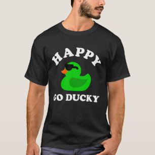 St Patricks Day Happy Go Ducky Sonnenbrille Rubber T-Shirt