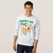 St Patrick's Day HAPPY GO Lucky BLESSED Christlich Sweatshirt (Vorne ganz)