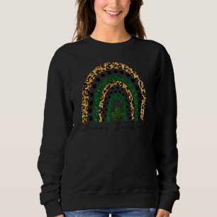 St Patricks Day Happy Go Lucky Regenbogen Leopard Sweatshirt