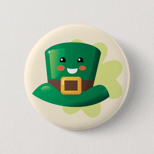 St. Patrick's Day Happy Hat Button (Vorderseite)