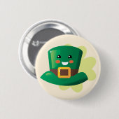 St. Patrick's Day Happy Hat Button (Vorne & Hinten)