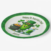 St Patricks Day Happy Pickle Pappteller (Schrägansicht)