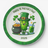 St Patricks Day Happy Pickle Pappteller (Vorderseite)