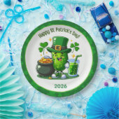 St Patricks Day Happy Pickle Pappteller (Party)