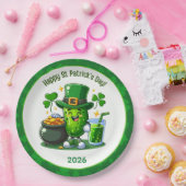 St Patricks Day Happy Pickle Pappteller (Party)